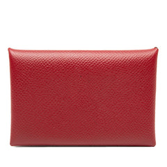 エルメス カルヴィ カードケース 名刺入れ ルージュグラナダ レッド ヴォーエプソン レディース HERMES 【中古】