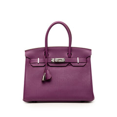 エルメス バーキン30 ハンドバッグ 内縫い アネモネ パープル シルバー金具 トゴ レディース HERMES 【中古】