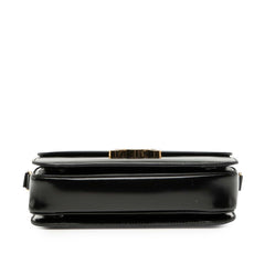 セリーヌ トリオンフ ティーン 斜め掛け ショルダーバッグ ブラック シャイニーカーフスキン レディース CELINE 【中古】