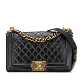 シャネル ボーイシャネル ココマーク チェーン ショルダーバッグ ブラック レザー レディース CHANEL 【中古】