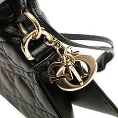 ディオール ミリー カナージュ レディディオール ミニ ハンドバッグ チェーンショルダーバッグ 2WAY ブラック ラムスキン レディース Dior 【中古】