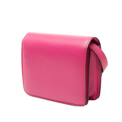 セリーヌ クラシックボックス スモール ショルダーバッグ ピンク レザー レディース CELINE 【中古】
