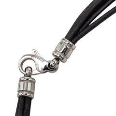 ブルガリ 5連 チョーカー ブラック レザー メタル レディース BVLGARI 【中古】