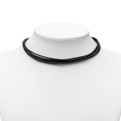 ブルガリ 5連 チョーカー ブラック レザー メタル レディース BVLGARI 【中古】