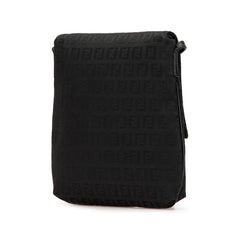 フェンディ ズッキーノ 斜め掛け ショルダーバッグ 8BT075 ブラック キャンバス レザー レディース FENDI 【中古】