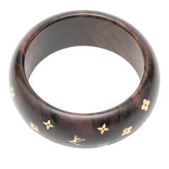 ルイ ヴィトン ブラスレ シルバニアGM ブレスレット M65939 ブラウン ゴールド ウッド レディース LOUIS VUITTON 中古