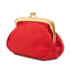 プラダ 三角ロゴプレート がま口 コインケース 小銭入れ ポーチ 1M1179 レッド テスートナイロン レディース PRADA 【中古】