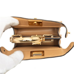 フェンディ ピーカブー アイシーユー マイクロ ハンドバッグ ショルダーバッグ 2WAY 7AS106 ベージュ レディース FENDI 中古