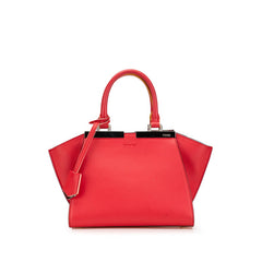 フェンディ プチ トロワジュール ハンドバッグ 8BH333 レッド レザー レディース FENDI 中古