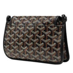 ゴヤール プリュメ 斜め掛け ショルダーバッグ ポーチウォレット ブラック ブラウン PVC レザー レディース GOYARD 【中古】