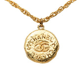 シャネル ココマーク コインモチーフ ヴィンテージ チェーン ネックレス ペンダント 93P ゴールド メッキ レディース CHANEL 中古