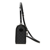 グッチ GGスプリーム 斜め掛け ショルダーバッグ 724357 ブラック PVC レザー レディース GUCCI 中古