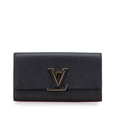 ルイ ヴィトン ポルト フォイユ カプシーヌ 長財布 M61248 ノワール ブラック トリヨンレザー レディース LOUIS VUITTON 【中古】