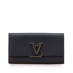 ルイ ヴィトン ポルト フォイユ カプシーヌ 長財布 M61248 ノワール ブラック トリヨンレザー レディース LOUIS VUITTON 【中古】
