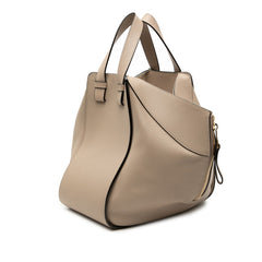 ロエベ ハンモック スモール ハンドバッグ ショルダーバッグ 2WAY ベージュ レザー レディース LOEWE 中古