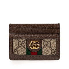 グッチ オフィディア GGスプリーム カードケース パスケース 523159 ブラウン マルチカラー PVC レザー レディース GUCCI 【中古】
