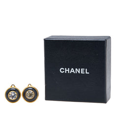 シャネル ラインストーン イヤリング ブラック ゴールド メッキ レディース CHANEL 【中古】