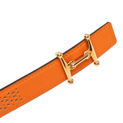 エルメス モールH ベルト サイズ80 U刻印 オレンジ レッド系 ゴールド金具 ヴォースイフト ヴォーエプソン レディース HERMES 中古