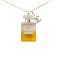 シャネル ココマーク No.5パフューム 香水ボトル ペンダント ネックレス B11A シルバー メタル レディース CHANEL 中古