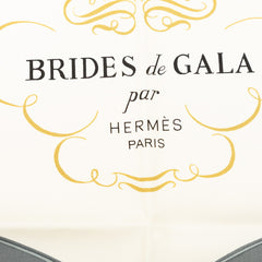エルメス カレ90 BRIDES de GALA 式典用の馬勒 スカーフ ライトブルー ホワイト シルク レディース HERMES 【中古】