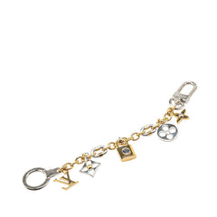 ルイ ヴィトン チェーンLVパドロック バッグチャーム キーホルダー M00538 ゴールド シルバー メッキ レディース LOUIS VUITTON 【中古】