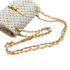 ルイ ヴィトン モノグラム ミニ カミーユ ショルダーバッグ M92002 ブルー ブラウン キャンバス レザー レディース LOUIS VUITTON 【中古】