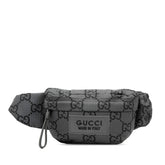 グッチ GGナイロン ウエストバッグ ボディバッグ 767934 グレー ナイロン レザー レディース GUCCI 【中古】