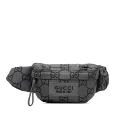 グッチ GGナイロン ウエストバッグ ボディバッグ 767934 グレー ナイロン レザー レディース GUCCI 【中古】