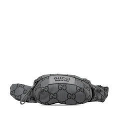グッチ GGナイロン ウエストバッグ ボディバッグ 767934 グレー ナイロン レザー レディース GUCCI 【中古】