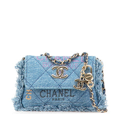 シャネル マトラッセ ココマーク チェーン ショルダーバッグ インディゴブルー ゴールド金具 デニム レディース CHANEL 【中古】