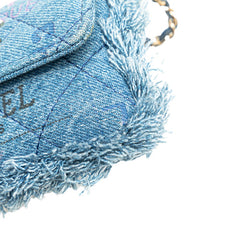シャネル マトラッセ ココマーク チェーン ショルダーバッグ インディゴブルー ゴールド金具 デニム レディース CHANEL 【中古】