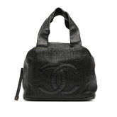 シャネル ココマーク メッシュ ハンドバッグ ミニボストンバッグ ブラック キャビアスキン レディース CHANEL 【中古】