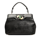 ブルガリ イザベラ ロッセリーニ ハンドバッグ ブラック レザー レディース BVLGARI 【中古】