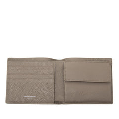 サンローラン タイニーカサンドラ YSLロゴ 二つ折り財布 610193 ベージュ系 レザー レディース SAINT LAURENT 【中古】
