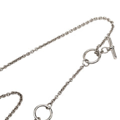 エルメス シェーヌダンクル ミニ マイヨン チェーン ペンダント ネックレス シルバー ベージュ メタル レディース HERMES 中古