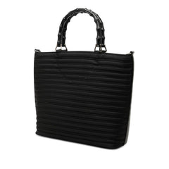 グッチ バンブー トートバッグ ショルダーバッグ 2WAY 00019980588 ブラック ナイロン レザー レディース GUCCI 【中古】