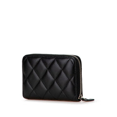 シャネル ココマーク ジップコインパース コインケース ブラック ラムスキン ラインストーン レディース CHANEL 【中古】