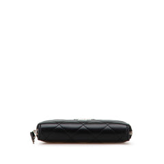 シャネル ココマーク ジップコインパース コインケース ブラック ラムスキン ラインストーン レディース CHANEL 【中古】