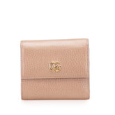 グッチ GGマーモント 三つ折り財布 546584 グレージュ レザー レディース GUCCI 中古