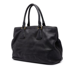 プラダ ロゴ ハンドバッグ ショルダーバッグ 2WAY ブラック レザー レディース PRADA 中古