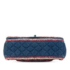 シャネル マトラッセ ココマーク チェーン ショルダーバッグ ハンドバッグ ブルー レッド デニム レディース CHANEL 【中古】