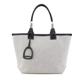 エルメス スティープル28 ハンドバッグ トートバッグ グレー ブラック トワルアッシュ ヴォースイフト レディース HERMES 【中古】