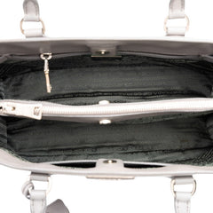 プラダ 三角ロゴプレート ガレリア ハンドバッグ BN1874 グレー サフィアーノレザー レディース PRADA 中古