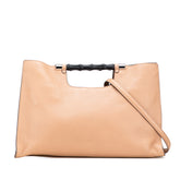 グッチ バンブー ハンドバッグ ショルダーバッグ 2WAY 370829 ベージュ レザー レディース GUCCI 【中古】