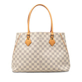 ルイ ヴィトン ダミエ アズール カルヴ トートバッグ ショルダーバッグ N41449 ホワイト ピンク PVC レザー レディース LOUIS VUITTON 【中古】