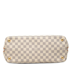 ルイ ヴィトン ダミエ アズール カルヴ トートバッグ ショルダーバッグ N41449 ホワイト ピンク PVC レザー レディース LOUIS VUITTON 【中古】