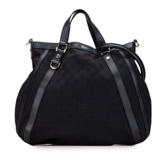 グッチ GGキャンバス ハンドバッグ ショルダーバッグ 2WAY 130734 ブラック キャンバス レザー レディース GUCCI 【中古】