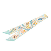 エルメス ツイリー FUNNY ICE CREAM ファニーアイスクリーム スカーフ ブルー系 ホワイト シルク レディース HERMES 【中古】