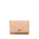 グッチ GGマーモント ダブルG 三つ折り財布 コンパクトウォレット 735212 ピンク レザー レディース GUCCI 中古