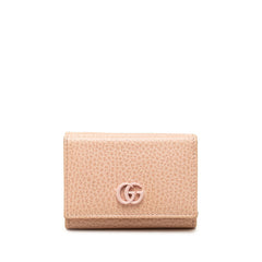 グッチ GGマーモント ダブルG 三つ折り財布 コンパクトウォレット 735212 ピンク レザー レディース GUCCI 中古